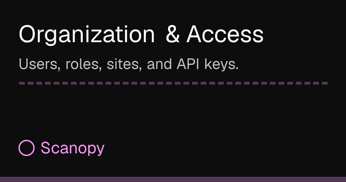 Organization & Access | Scanopy Docs