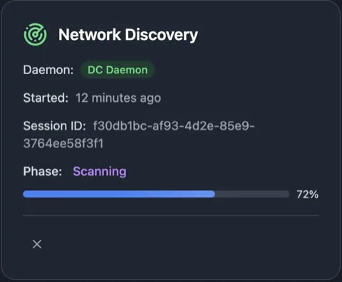 Scanopy network scan in progress